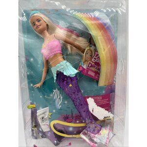 Barbie Dreamtopia Sparkle Lights Mermaid Nikki Doll W/Light Up Tail Box Damage